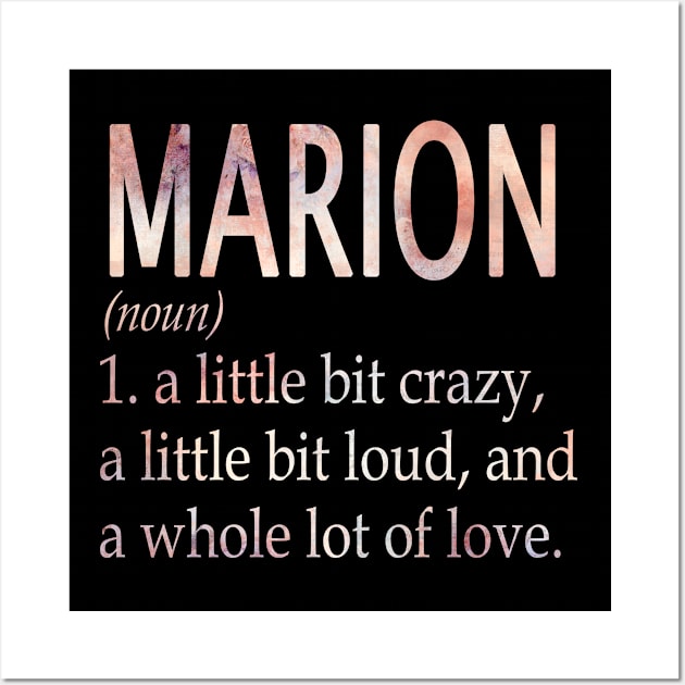 Marion Girl Name Definition Wall Art by ThanhNga